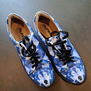 Mumka Blue Wolf Women's Sneakers Shoes Size 40 Vegan Shoes B1